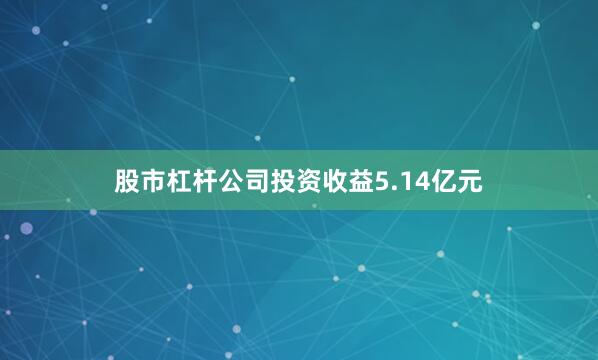 股市杠杆公司投资收益5.14亿元